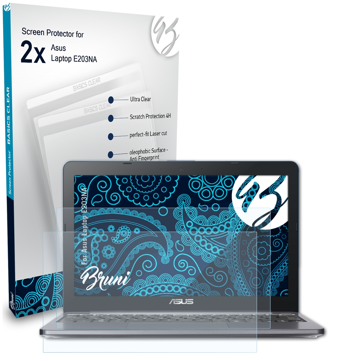 Schutzfolie(für E203NA) 2x Laptop BRUNI Asus Basics-Clear