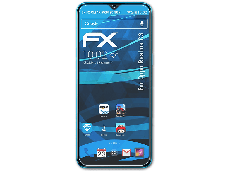 FX-Clear Displayschutz(für ATFOLIX C3) 3x Oppo Realme