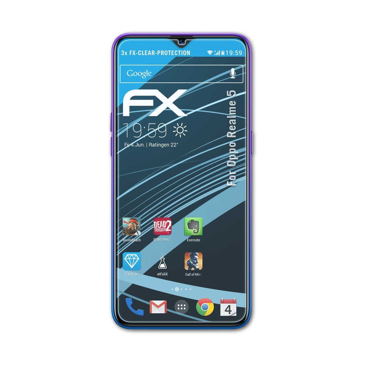 ATFOLIX 3x FX-Clear Displayschutz(für Oppo Realme 5)