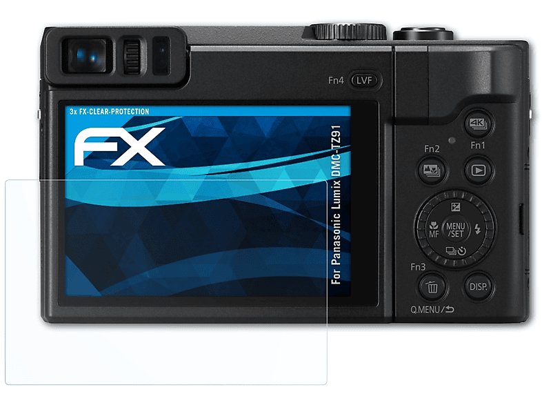 ATFOLIX 3x FX-Clear Displayschutz(für Panasonic Lumix DMC-TZ91)