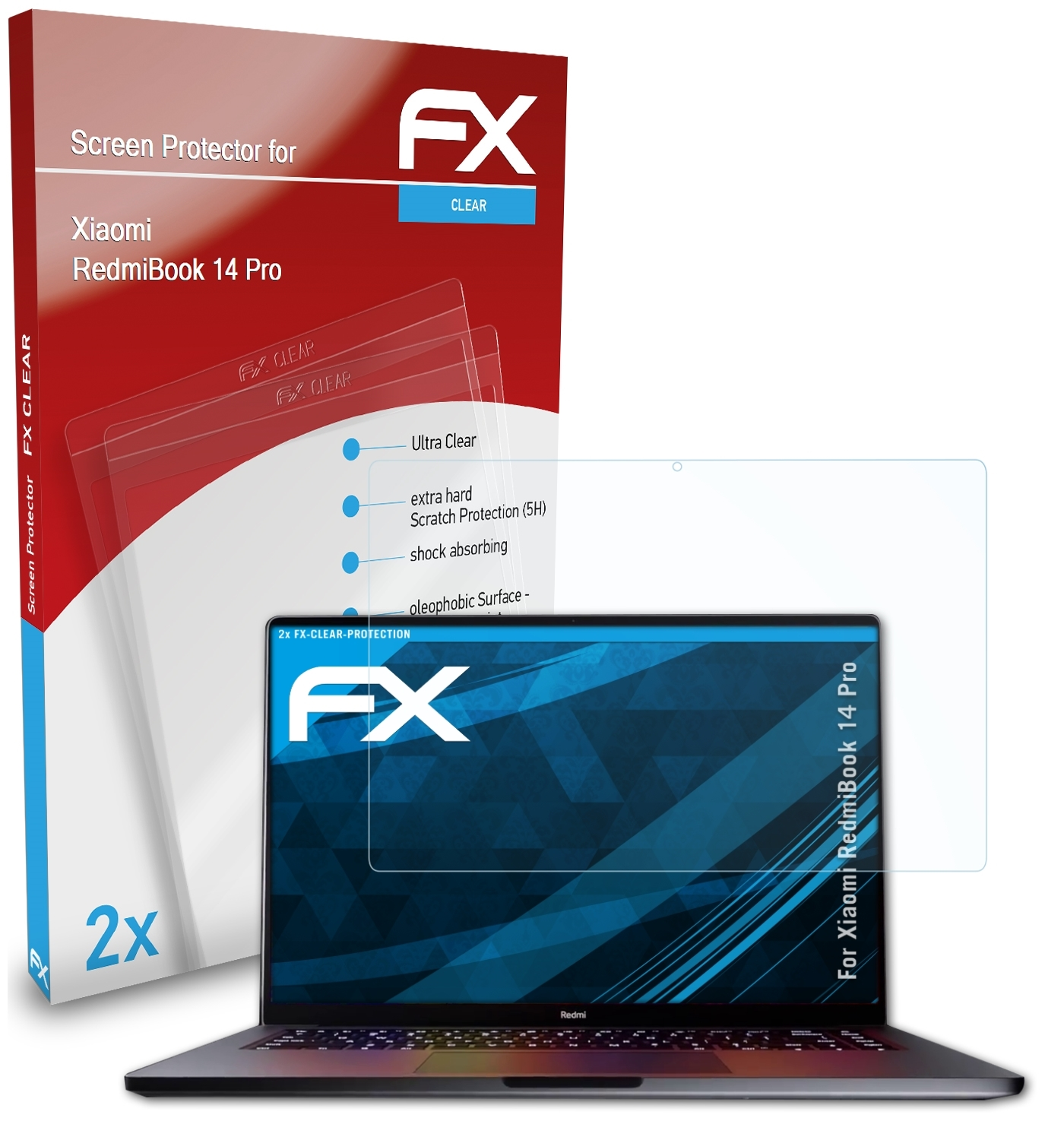 ATFOLIX 2x FX-Clear RedmiBook 14 Displayschutz(für Pro) Xiaomi