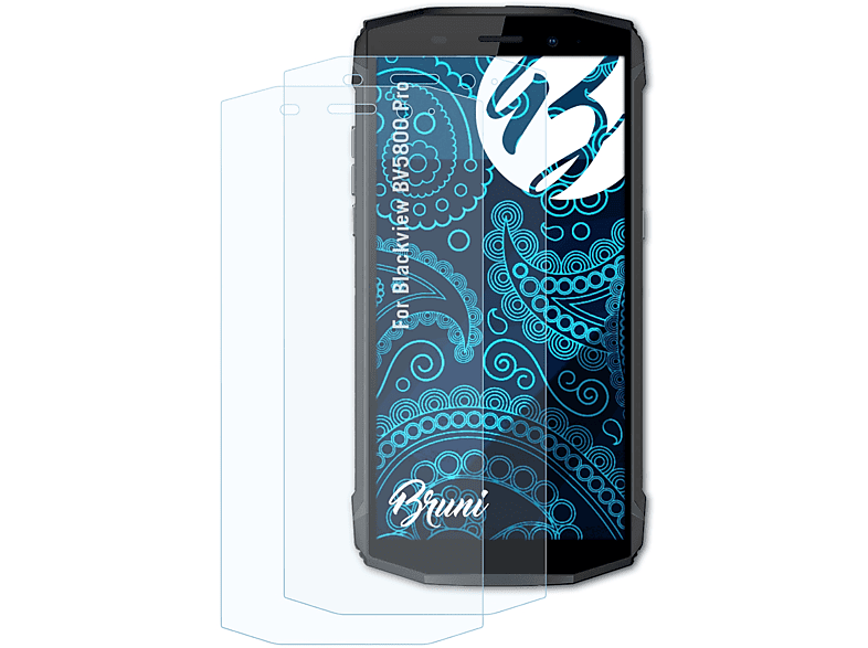 BRUNI 2x Basics-Clear Schutzfolie(für Blackview BV5800 Pro) | Displayschutzfolien & Gläser