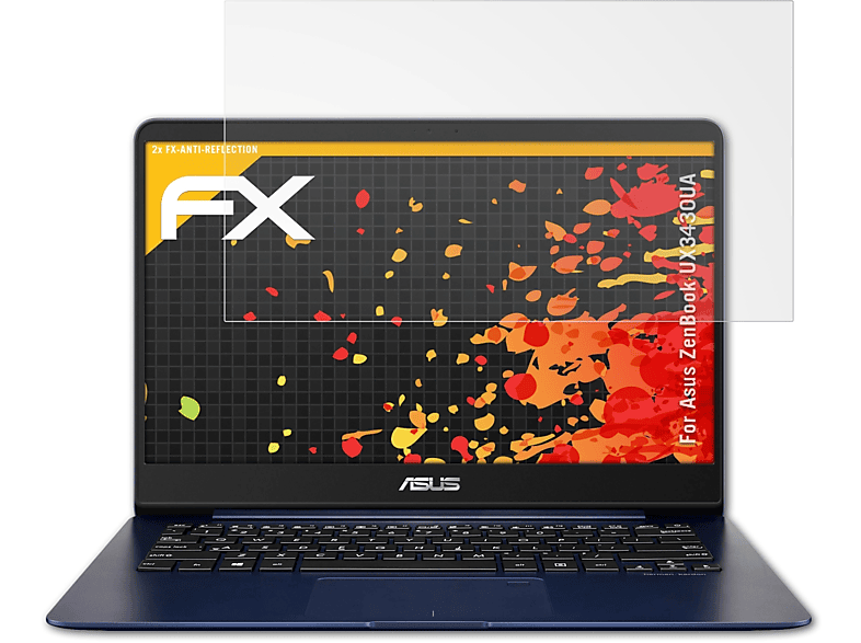 ATFOLIX 2x FX-Antireflex Displayschutz(für ZenBook (UX3430UA)) Asus