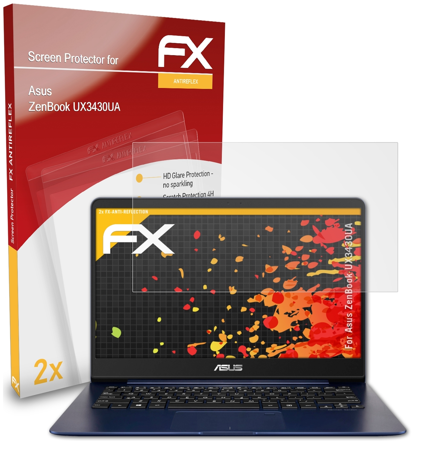 (UX3430UA)) 2x Asus FX-Antireflex ATFOLIX ZenBook Displayschutz(für