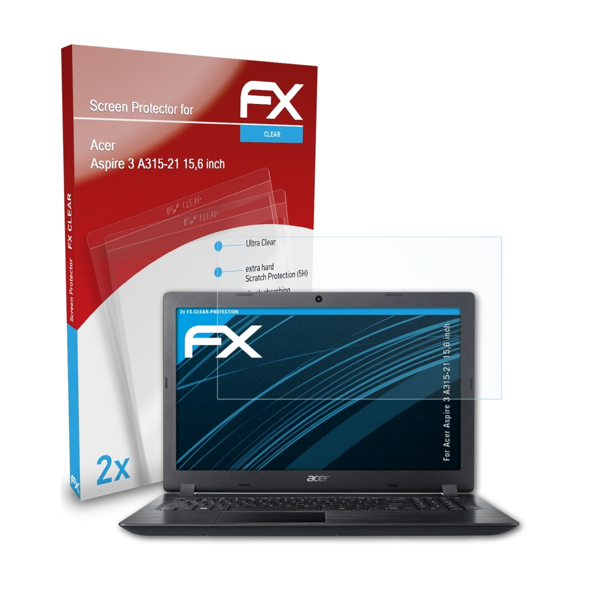 (15,6 Aspire A315-21 Acer inch)) FX-Clear Displayschutz(für 2x ATFOLIX 3
