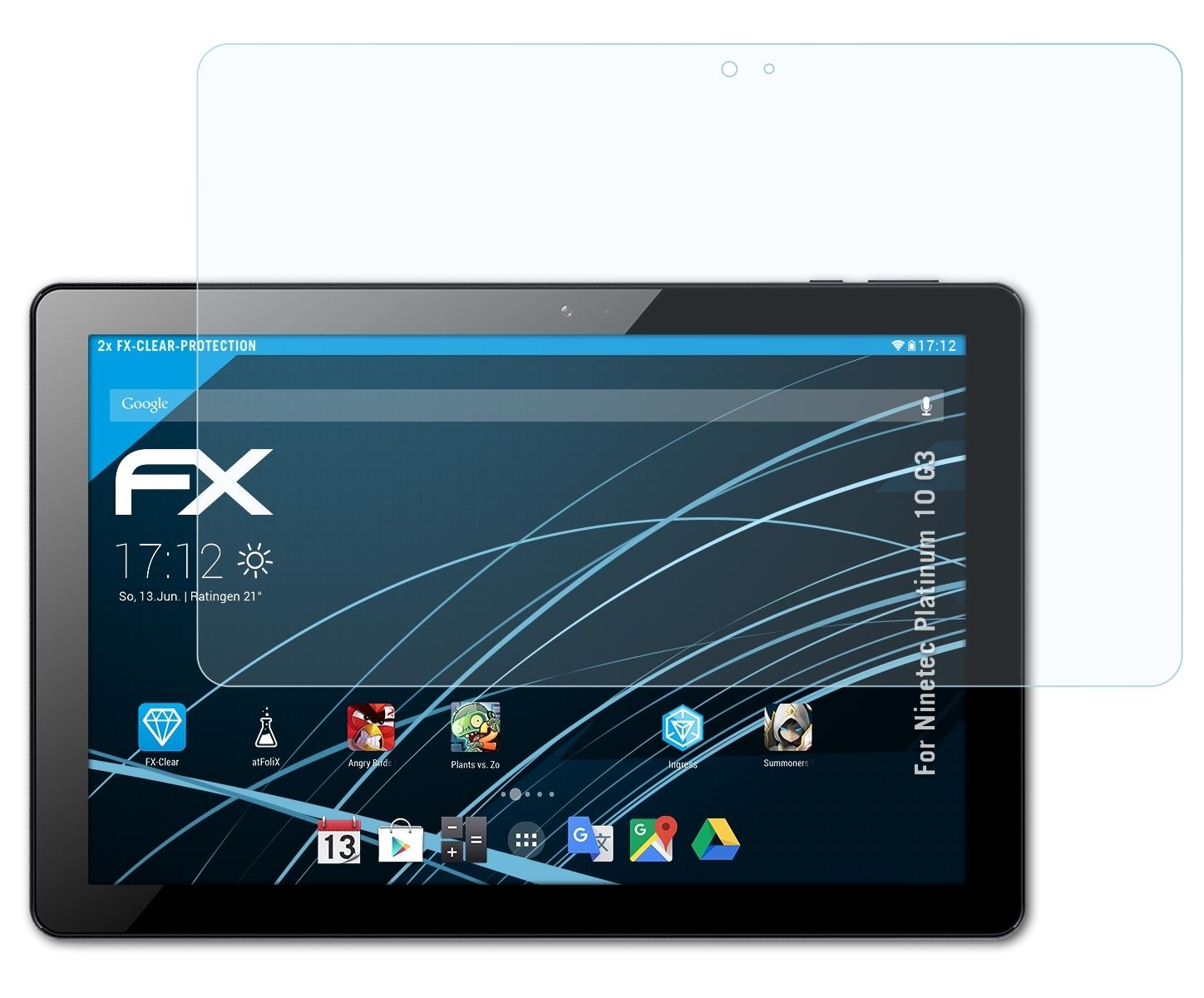 FX-Clear ATFOLIX 10 Platinum 2x Ninetec G3) Displayschutz(für