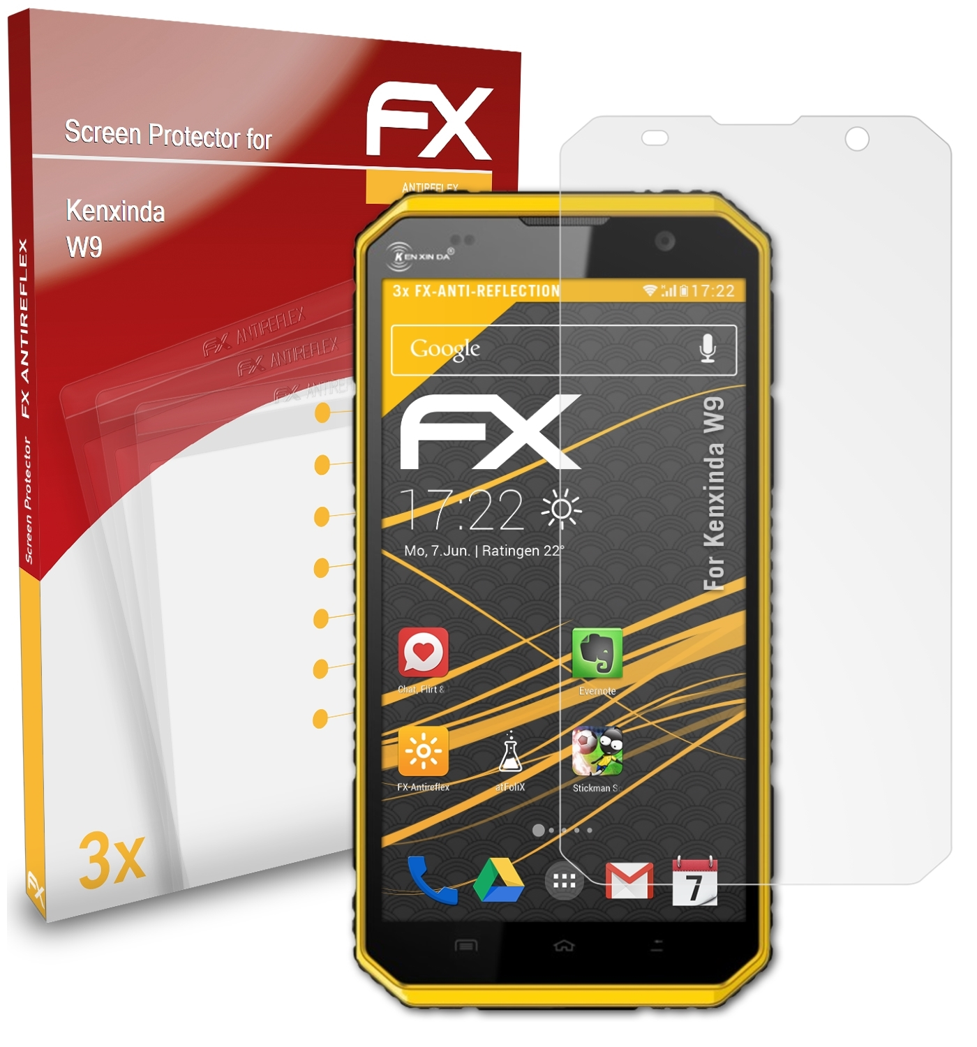Displayschutz(für 3x Kenxinda W9) FX-Antireflex ATFOLIX