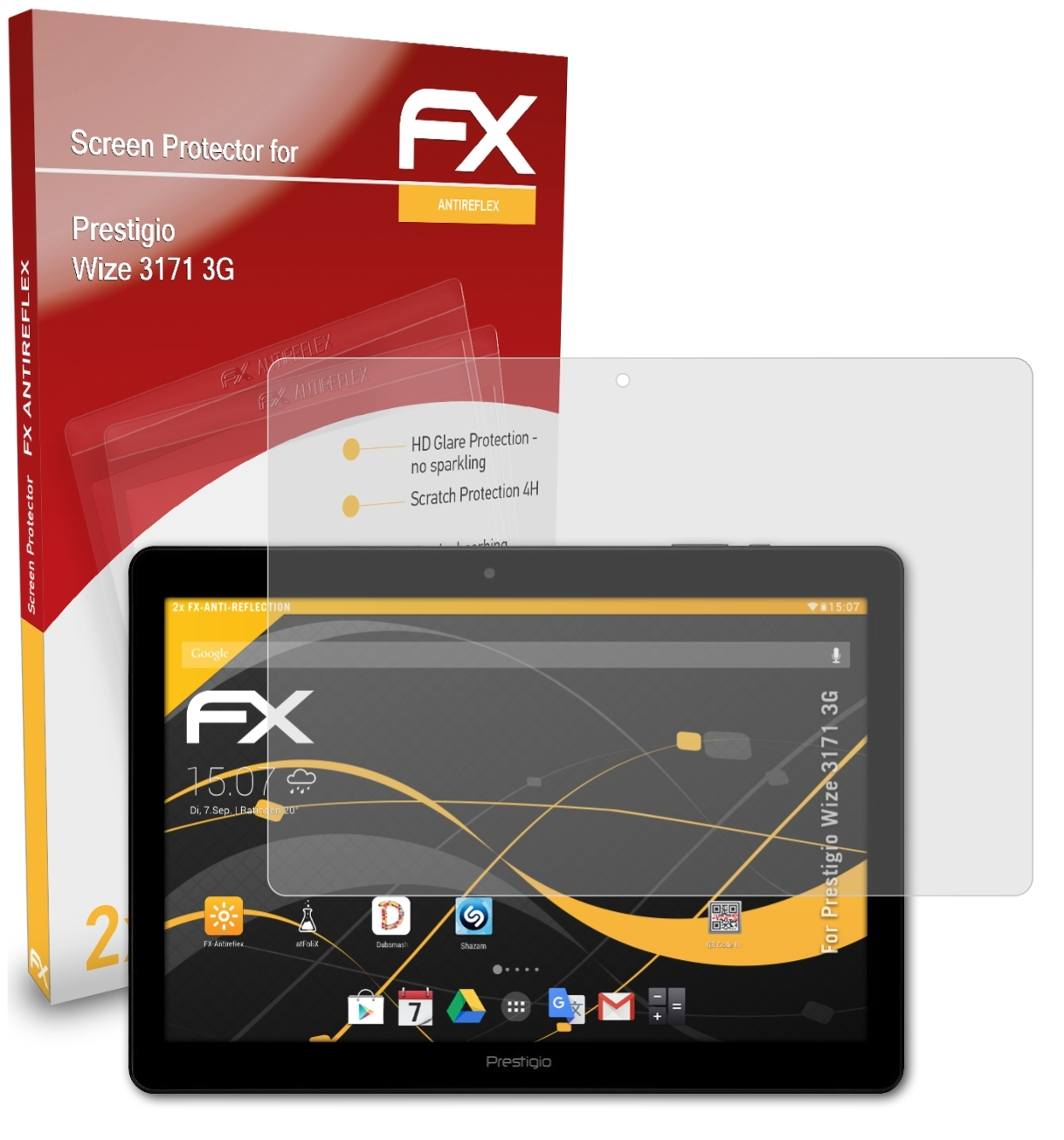 ATFOLIX 2x FX-Antireflex Displayschutz(für Prestigio Wize 3171 3G)