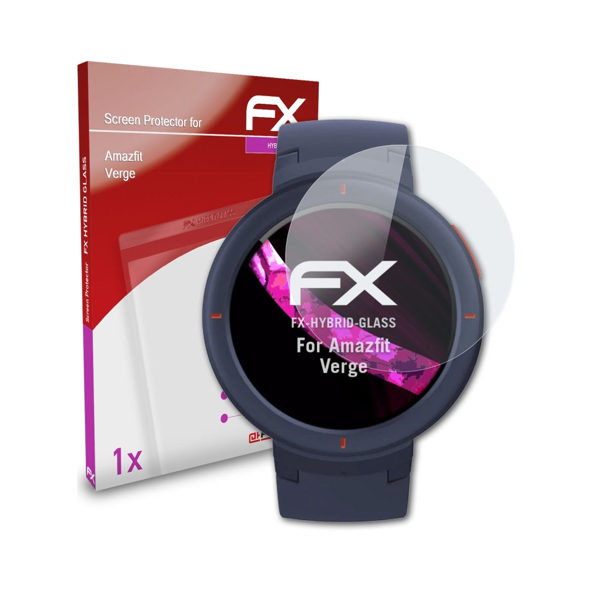 ATFOLIX FX-Hybrid-Glass Schutzglas(für Amazfit Verge)