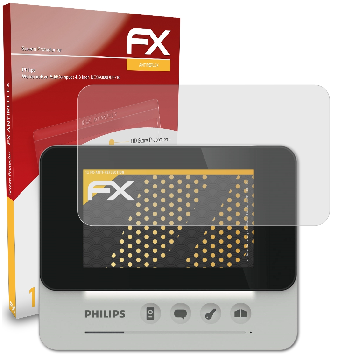 ATFOLIX FX-Antireflex Displayschutz(für 4.3 Philips Inch AddCompact WelcomeEye (DES9300DDE/10))