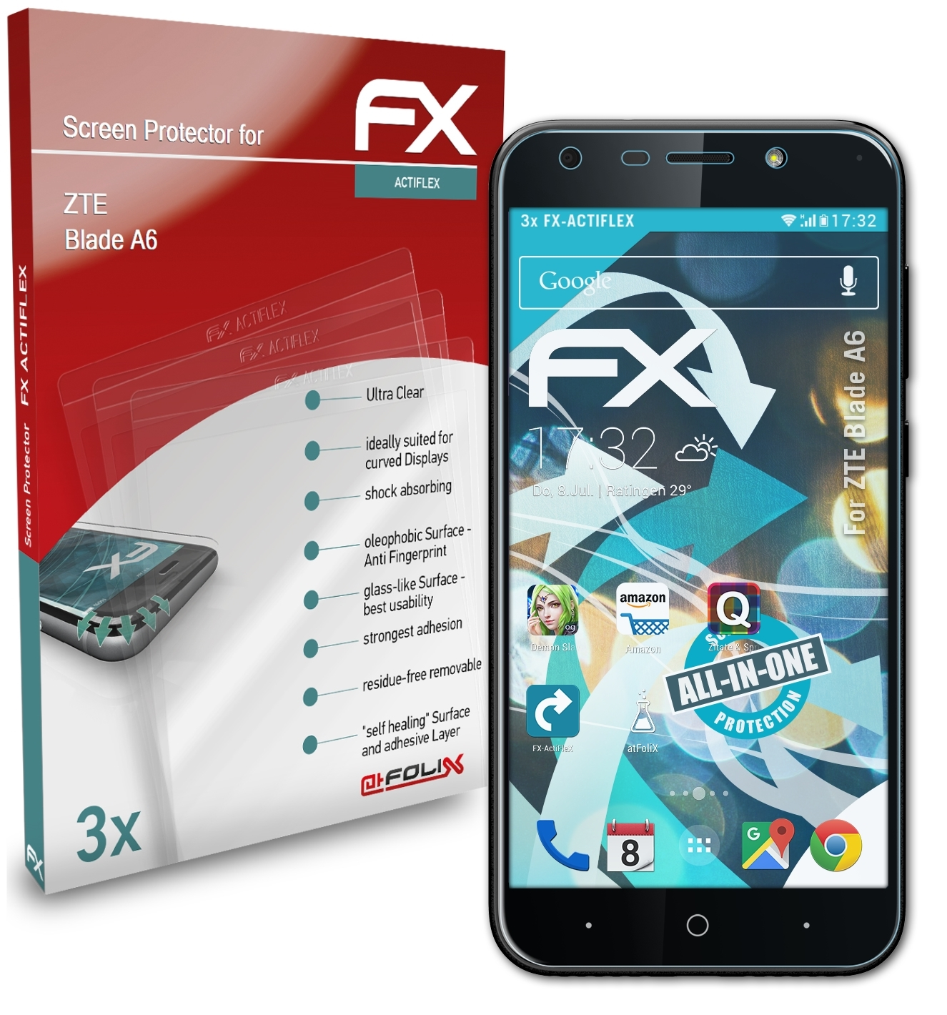 A6) ATFOLIX ZTE FX-ActiFleX Displayschutz(für Blade 3x
