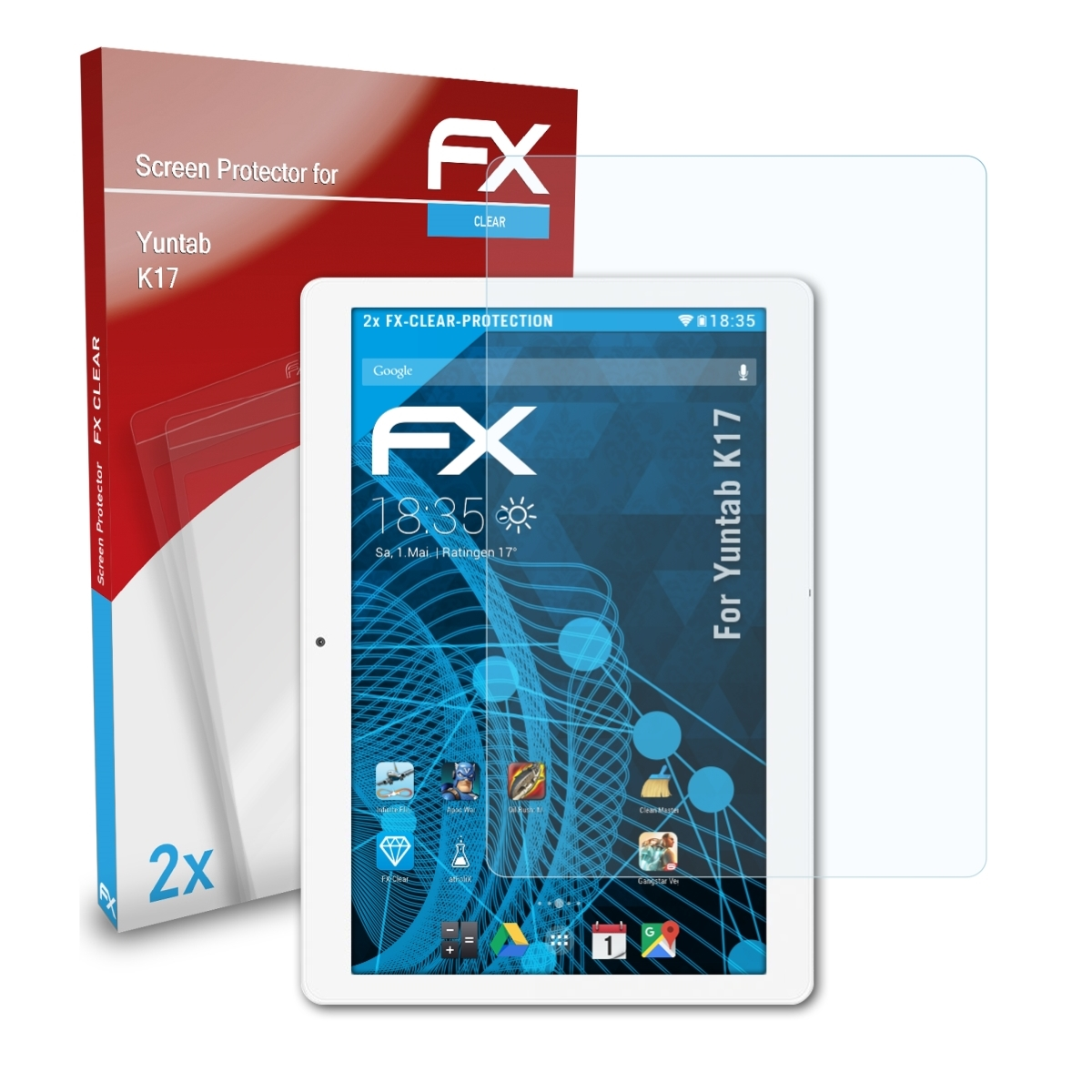 FX-Clear 2x Displayschutz(für Yuntab K17) ATFOLIX