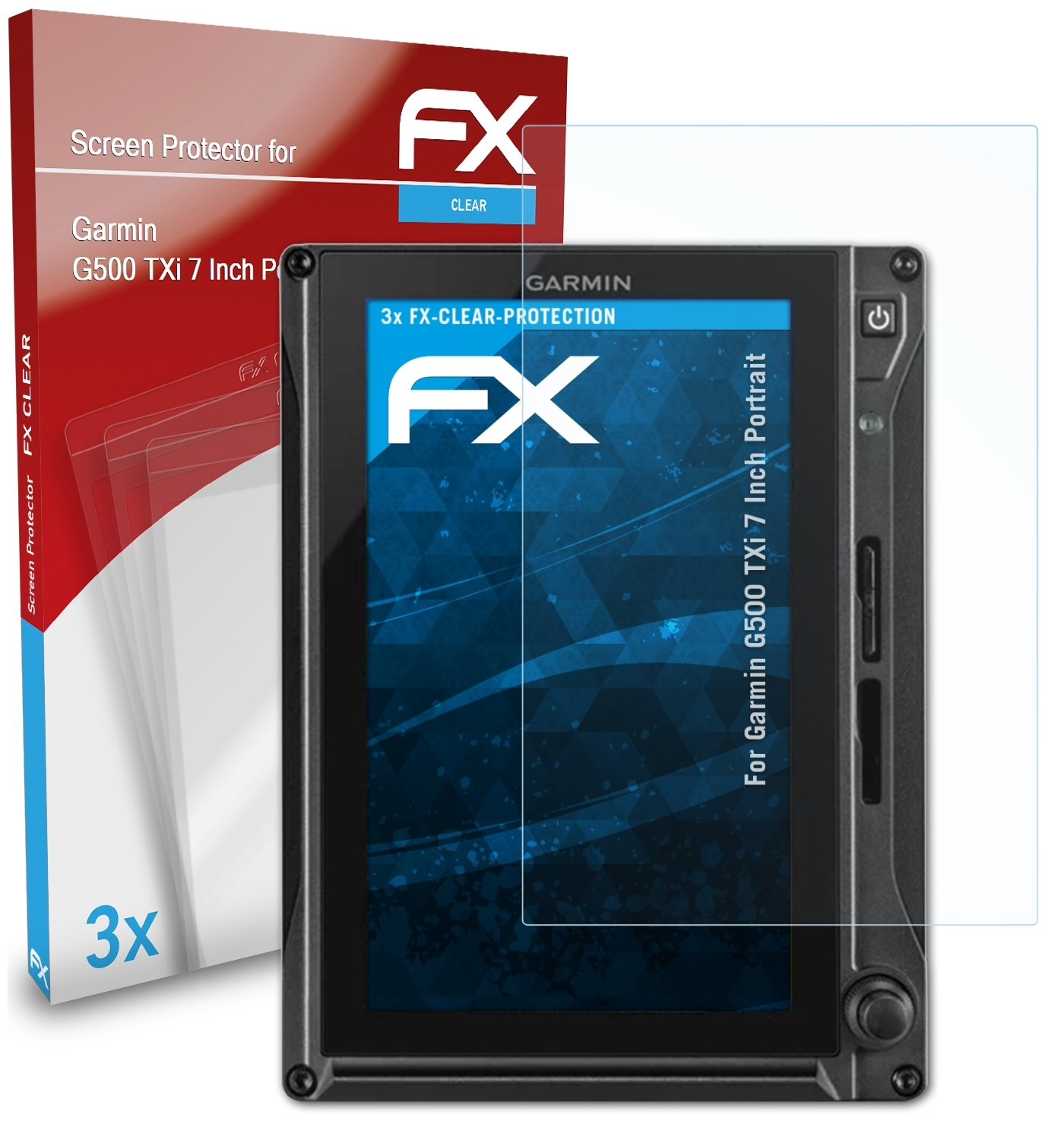 Inch Portrait)) G500 TXi Garmin FX-Clear Displayschutz(für ATFOLIX 3x (7