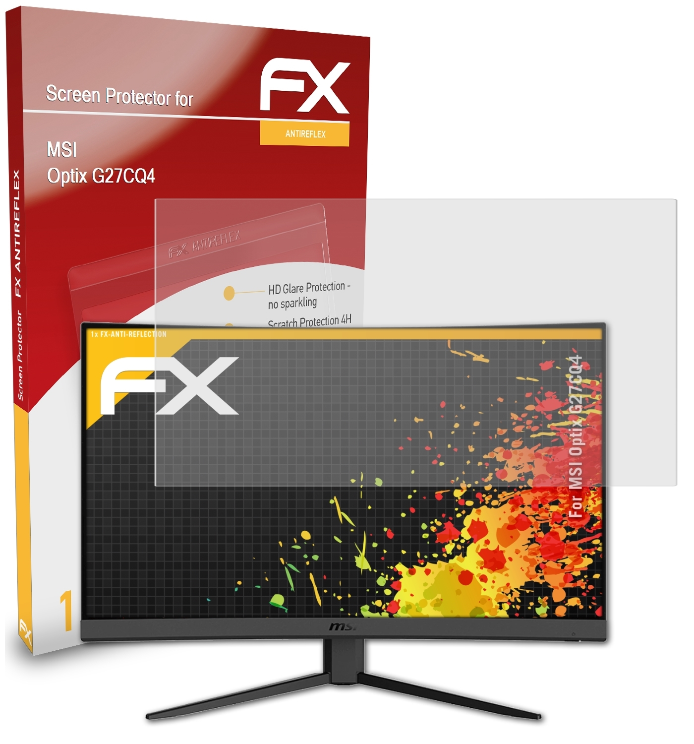 ATFOLIX FX-Antireflex G27CQ4) Displayschutz(für Optix MSI
