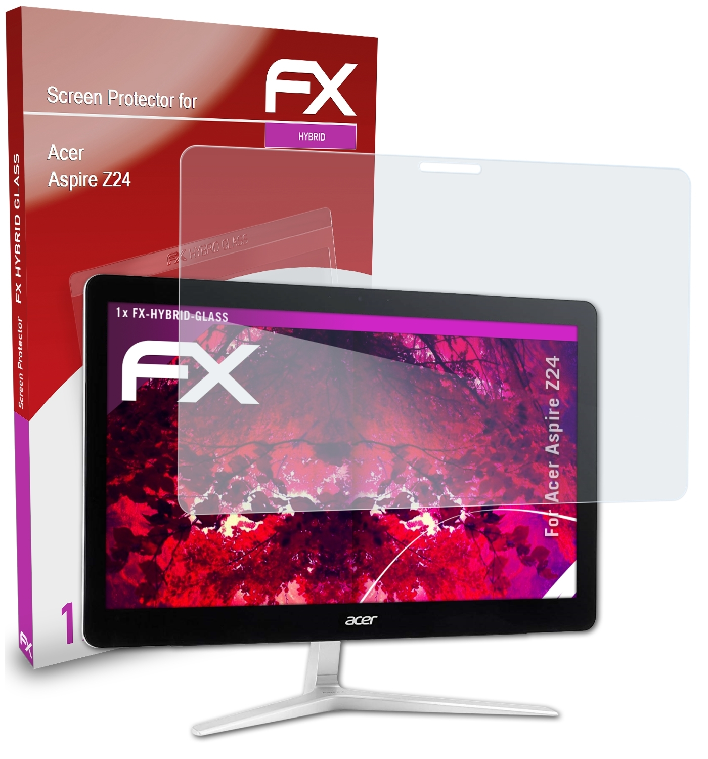 ATFOLIX FX-Hybrid-Glass Schutzglas(für Acer Z24) Aspire