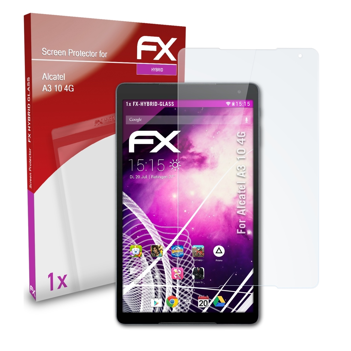 FX-Hybrid-Glass ATFOLIX Alcatel 10 A3 Schutzglas(für 4G)