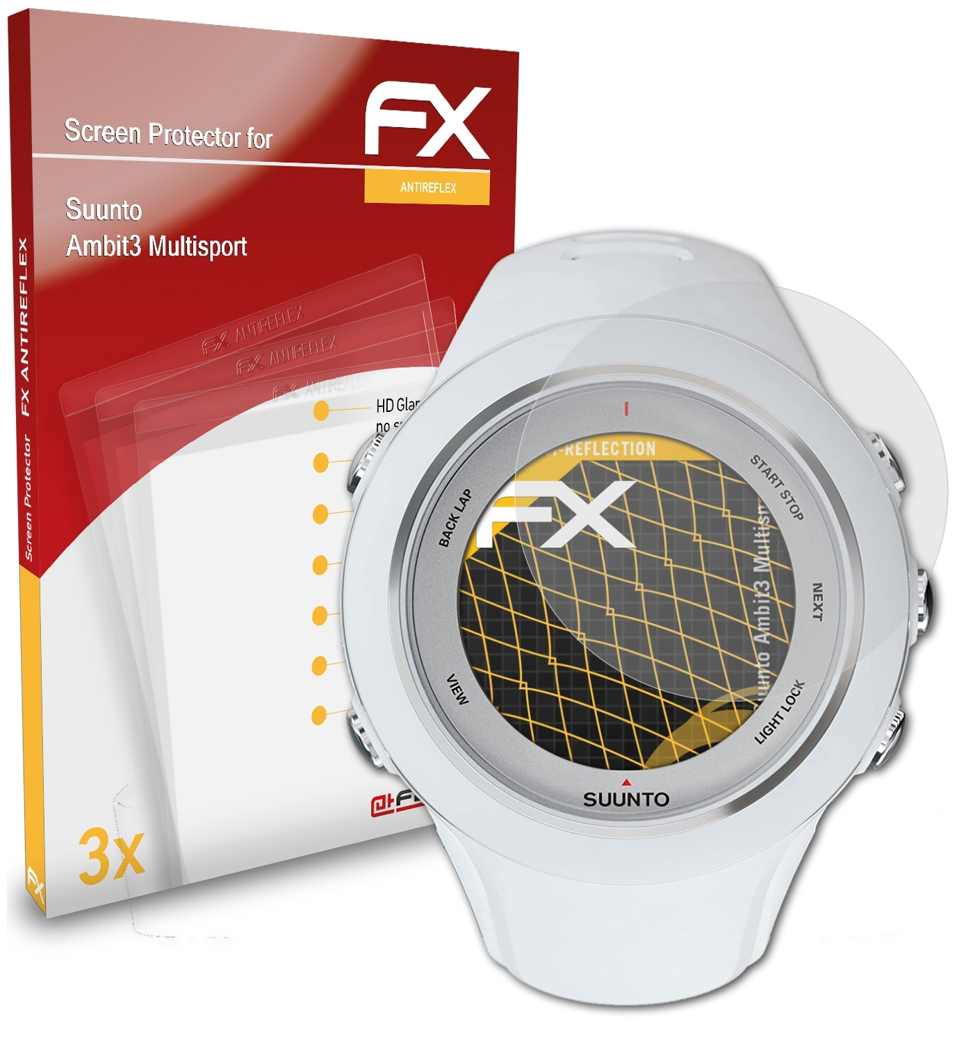ATFOLIX 3x FX-Antireflex Suunto Displayschutz(für Multisport) Ambit3