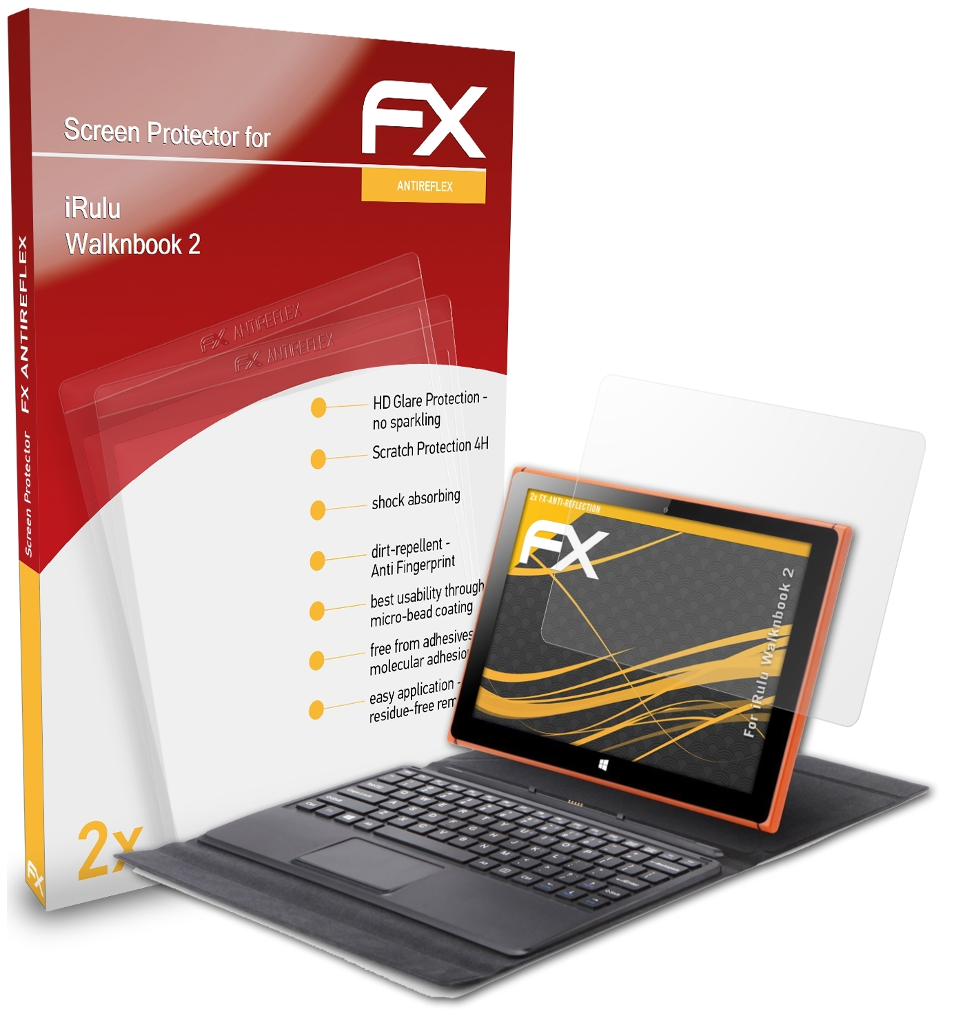 Walknbook FX-Antireflex 2) ATFOLIX Displayschutz(für 2x iRulu