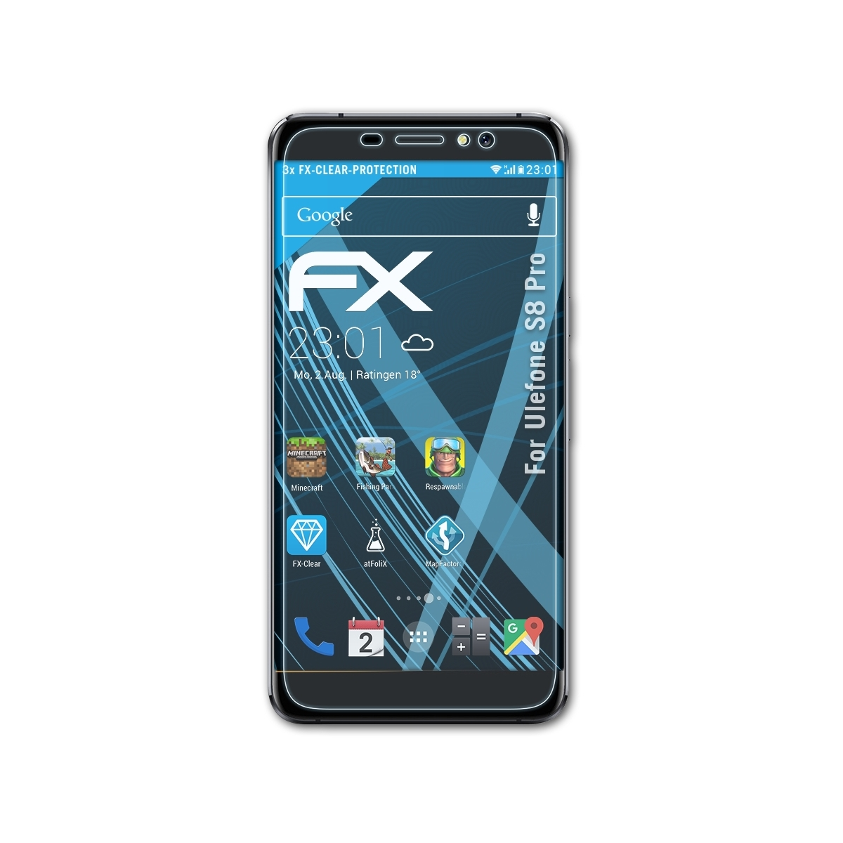 FX-Clear Ulefone Pro) S8 3x Displayschutz(für ATFOLIX