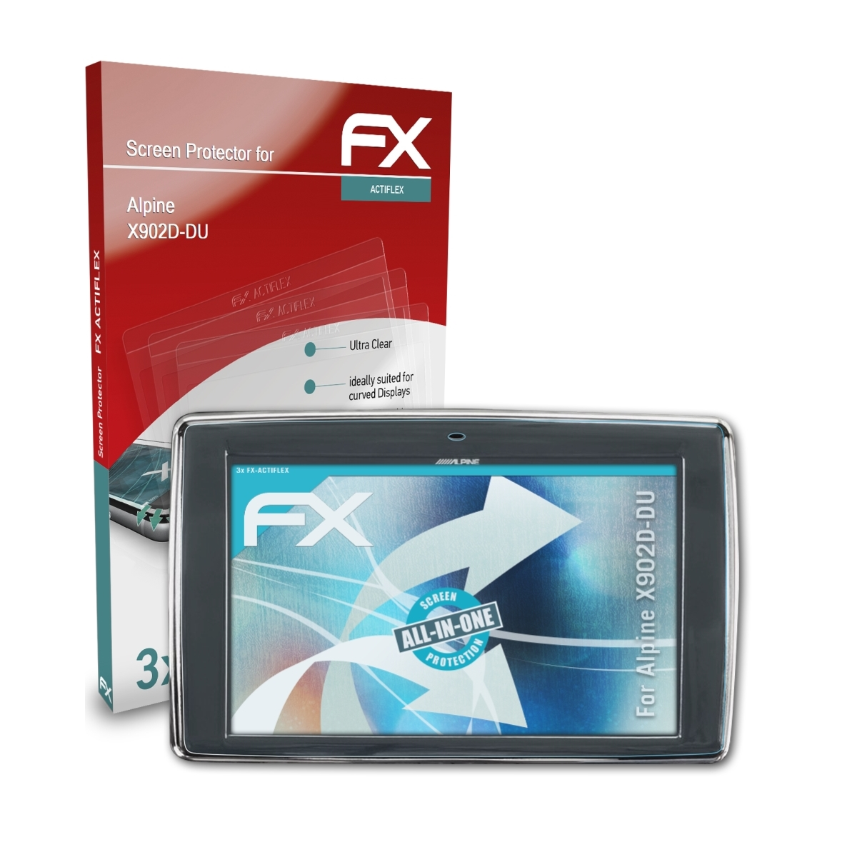 ATFOLIX Alpine FX-ActiFleX 3x Displayschutz(für X902D-DU)