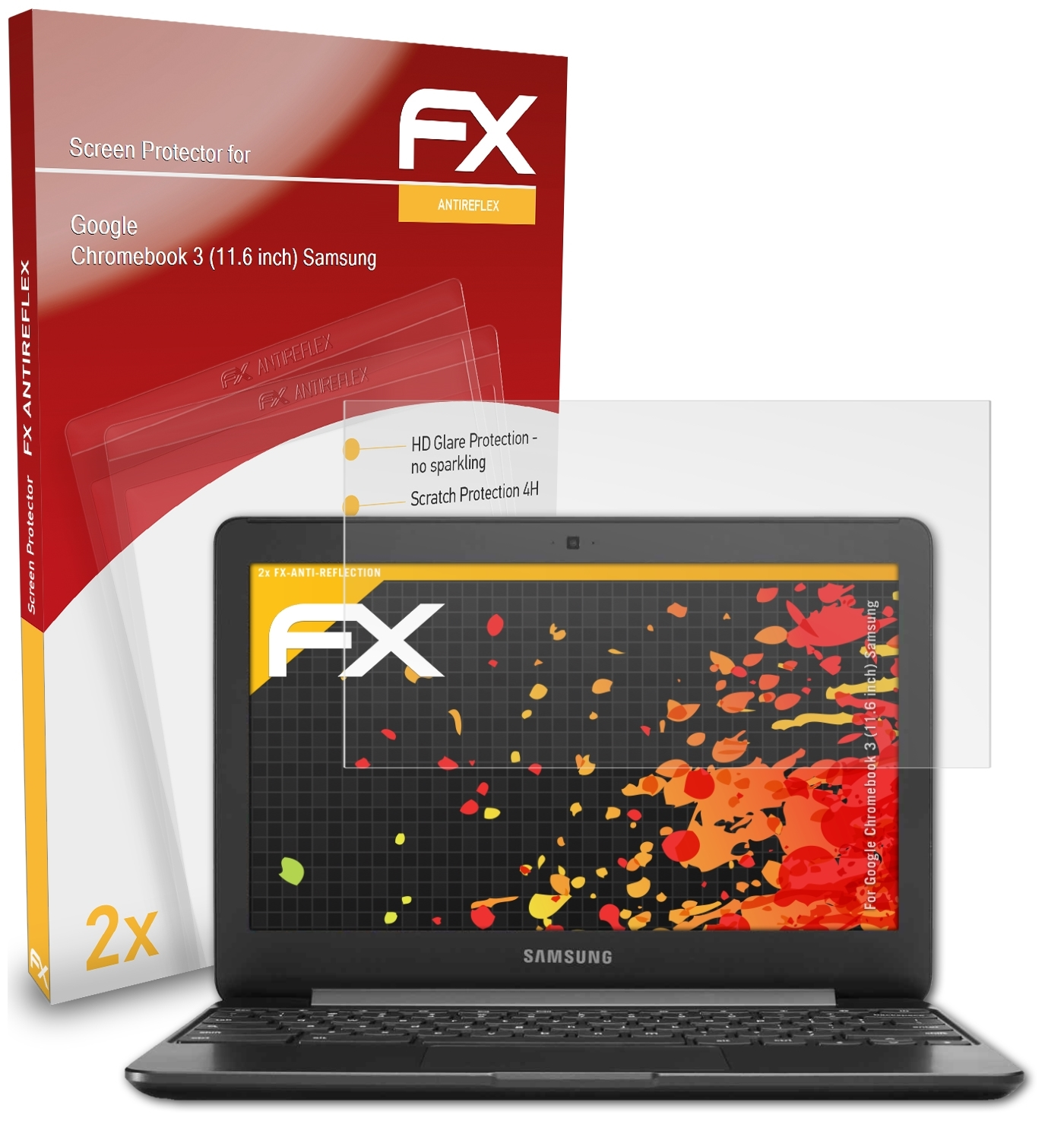 ATFOLIX 2x 3 inch) (11.6 FX-Antireflex Google (Samsung)) Displayschutz(für Chromebook