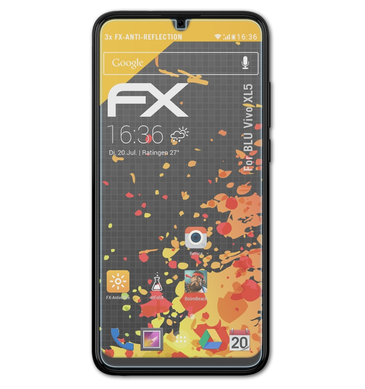 XL5) Vivo ATFOLIX BLU 3x Displayschutz(für FX-Antireflex