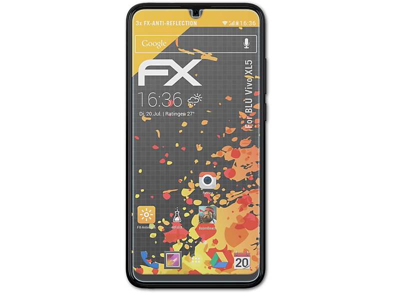 ATFOLIX 3x FX-Antireflex Displayschutz(für BLU Vivo XL5)