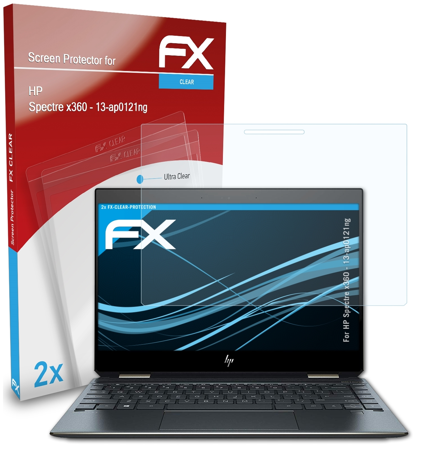 ATFOLIX 2x FX-Clear Displayschutz(für HP x360 - Spectre 13-ap0121ng)