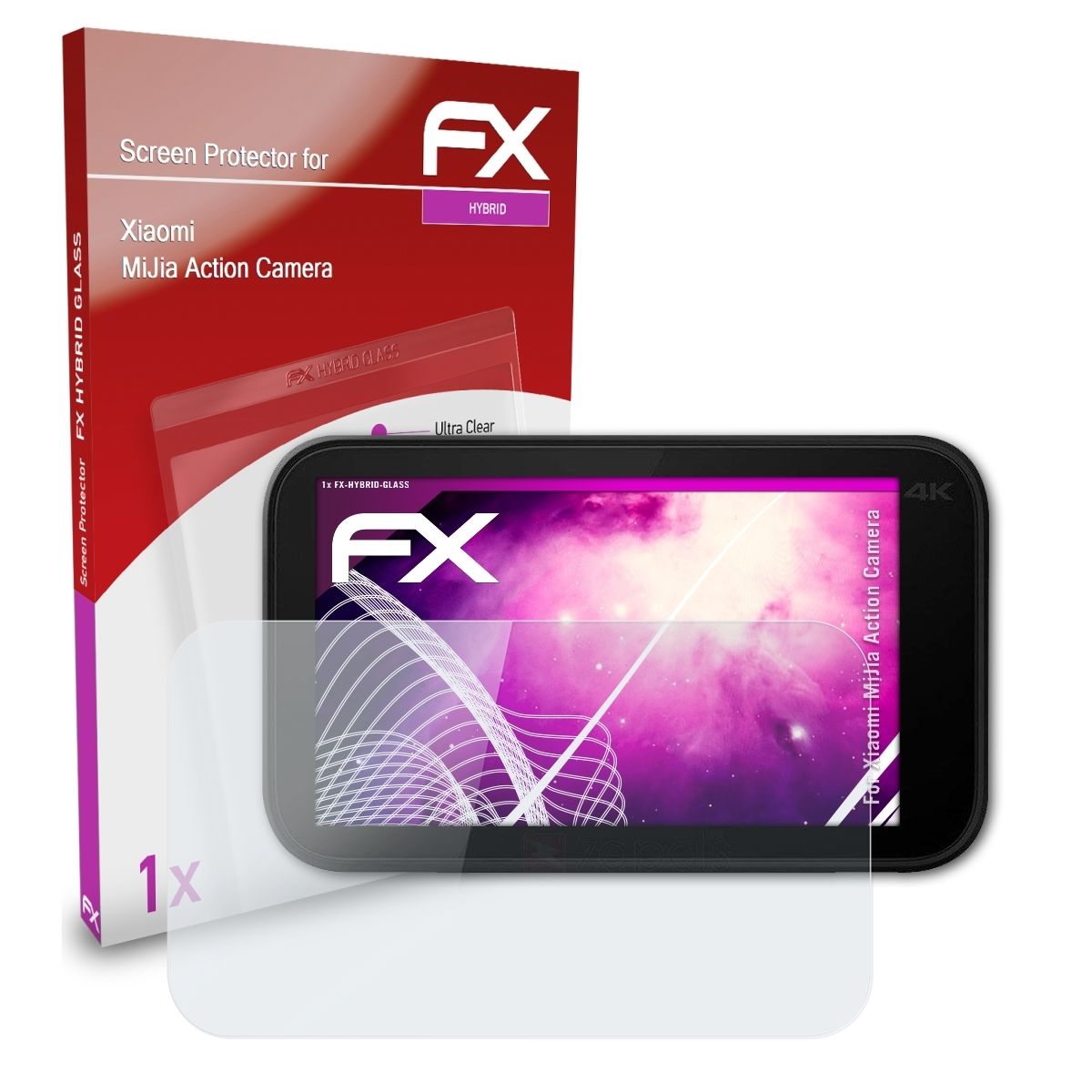 ATFOLIX FX-Hybrid-Glass Schutzglas(für Action MiJia Xiaomi Camera)
