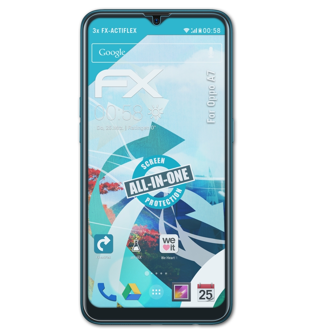FX-ActiFleX Oppo A7) Displayschutz(für ATFOLIX 3x