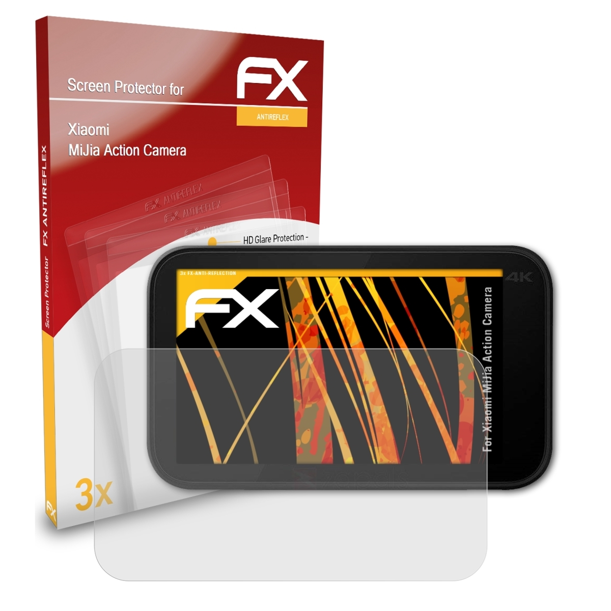 Xiaomi Camera) 3x Action ATFOLIX Displayschutz(für FX-Antireflex MiJia
