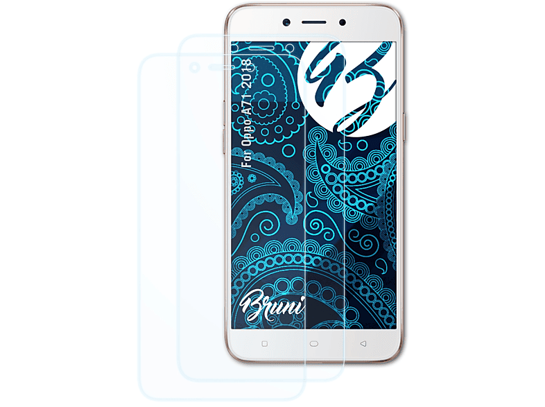BRUNI 2x Basics-Clear Schutzfolie(für Oppo A71 (2018))