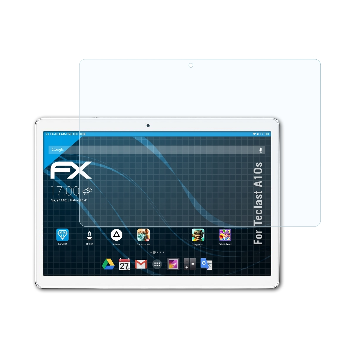 ATFOLIX 2x Teclast A10s) FX-Clear Displayschutz(für