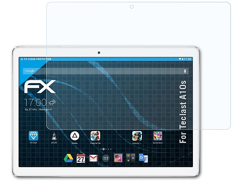 ATFOLIX 2x FX-Clear Displayschutz(für Teclast A10s)