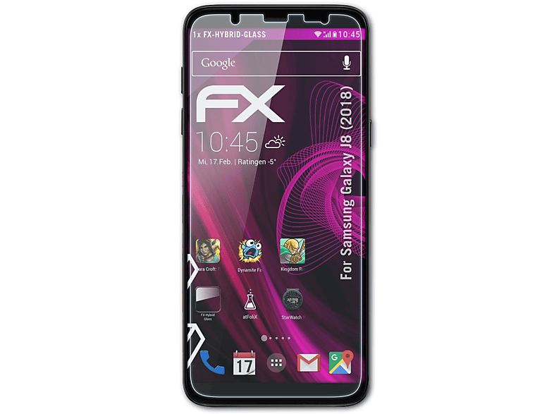 Galaxy FX-Hybrid-Glass (2018)) Schutzglas(für ATFOLIX J8 Samsung