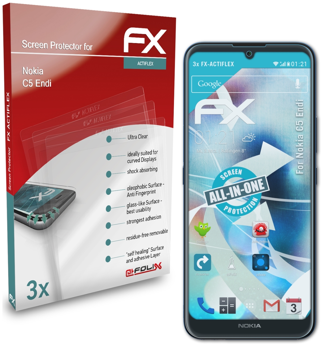 C5 Nokia ATFOLIX Displayschutz(für FX-ActiFleX 3x Endi)