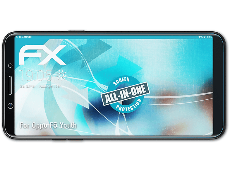 ATFOLIX 3x FX-ActiFleX Displayschutz(für Oppo F5 Youth)
