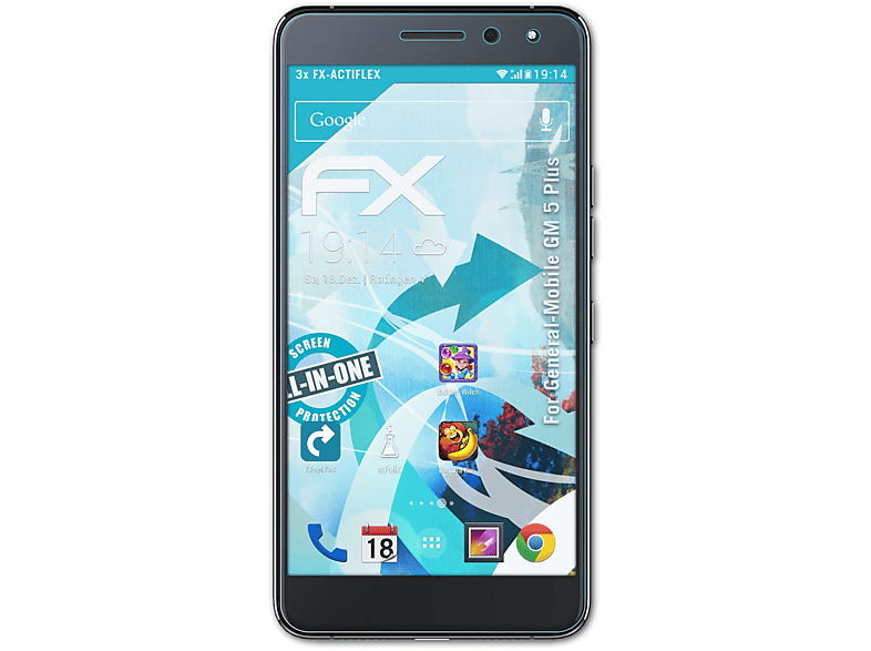 ATFOLIX FX-ActiFleX General-Mobile GM Plus) 3x Displayschutz(für 5