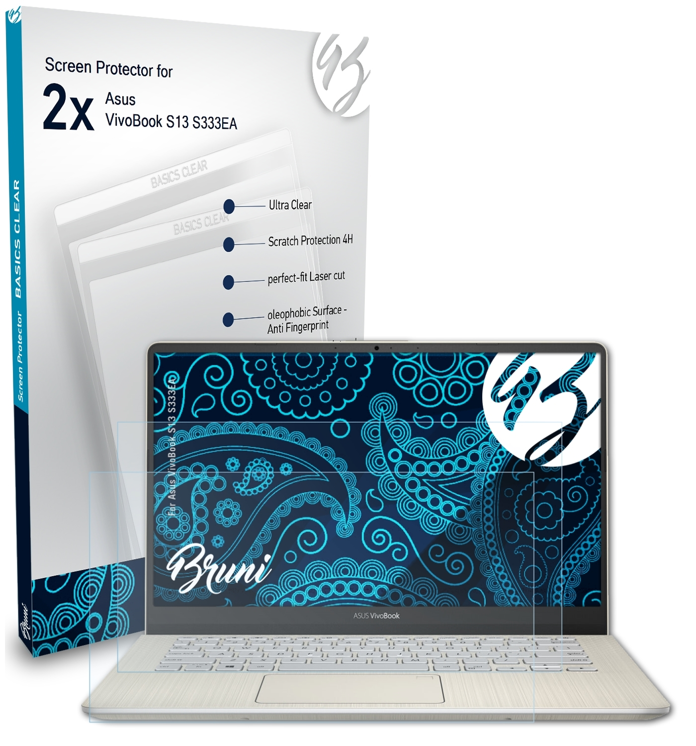 BRUNI Basics-Clear Schutzfolie(für (S333EA)) Asus VivoBook 2x S13