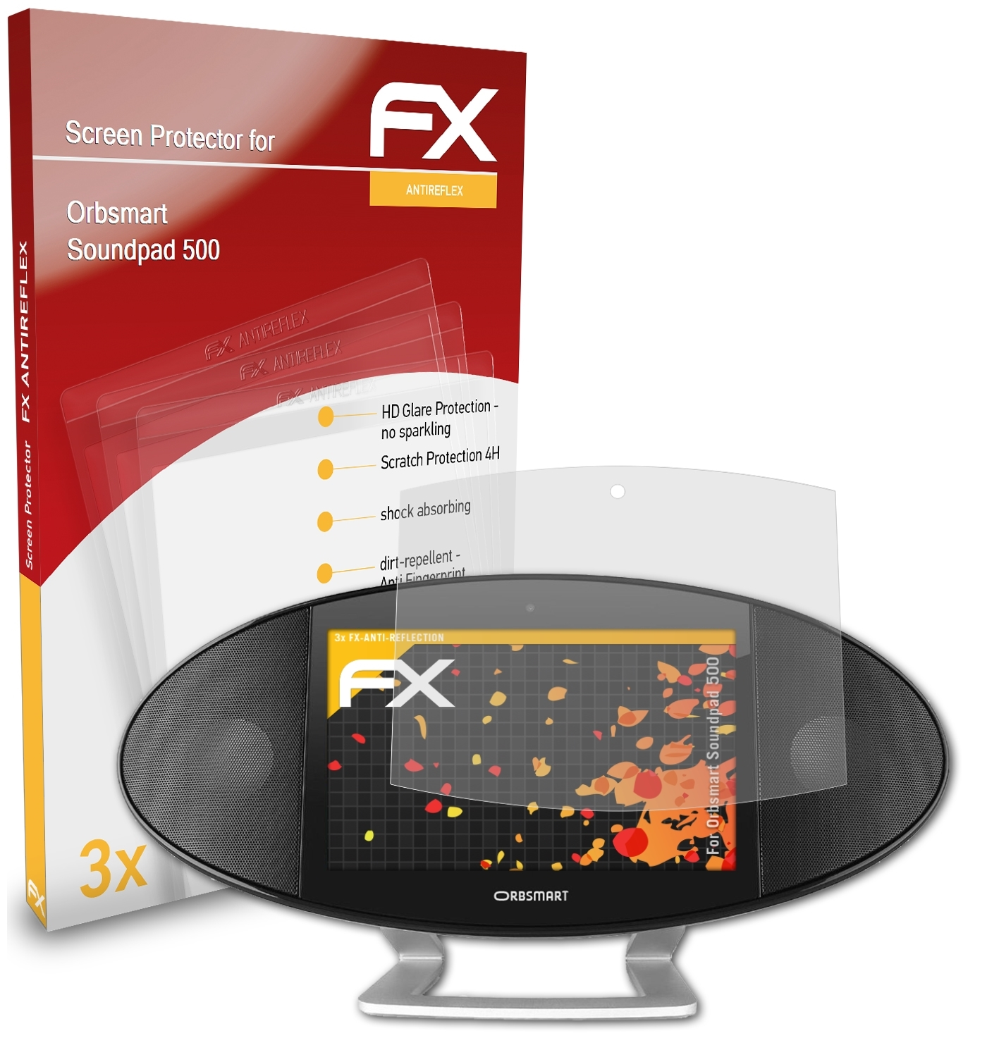 ATFOLIX Displayschutz(für Soundpad FX-Antireflex 500) 3x Orbsmart