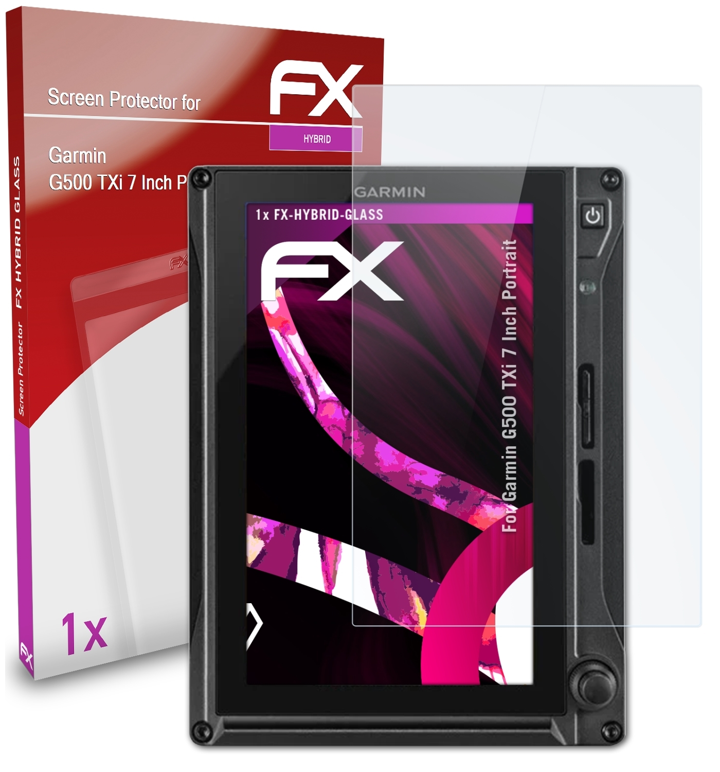 ATFOLIX FX-Hybrid-Glass G500 TXi Garmin (7 Portrait)) Inch Schutzglas(für