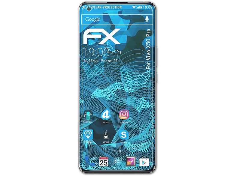 ATFOLIX 3x FX-Clear Displayschutz(für Vivo X50 Pro)