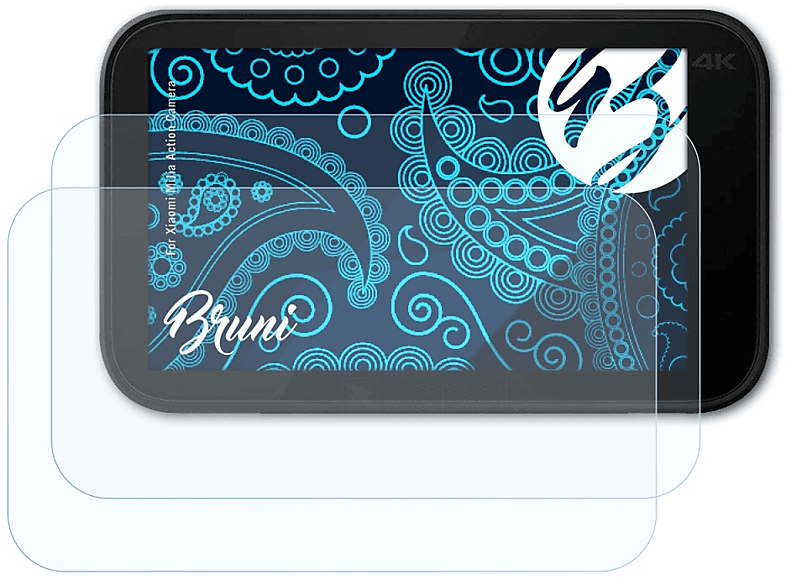 BRUNI 2x Basics-Clear Schutzfolie(für Xiaomi MiJia Action Camera)