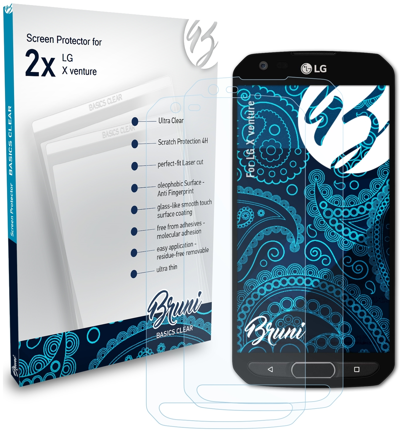 BRUNI 2x Basics-Clear Schutzfolie(für X venture) LG