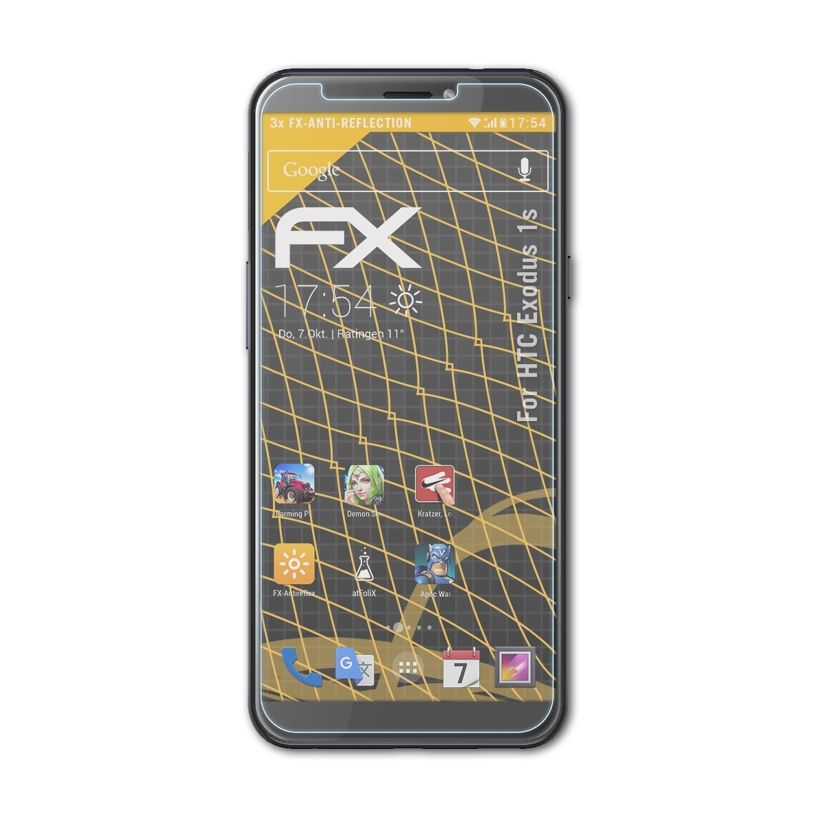 Displayschutz(für 3x FX-Antireflex HTC Exodus 1s) ATFOLIX