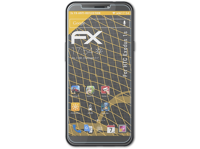 ATFOLIX 3x FX-Antireflex Displayschutz(für HTC 1s) Exodus