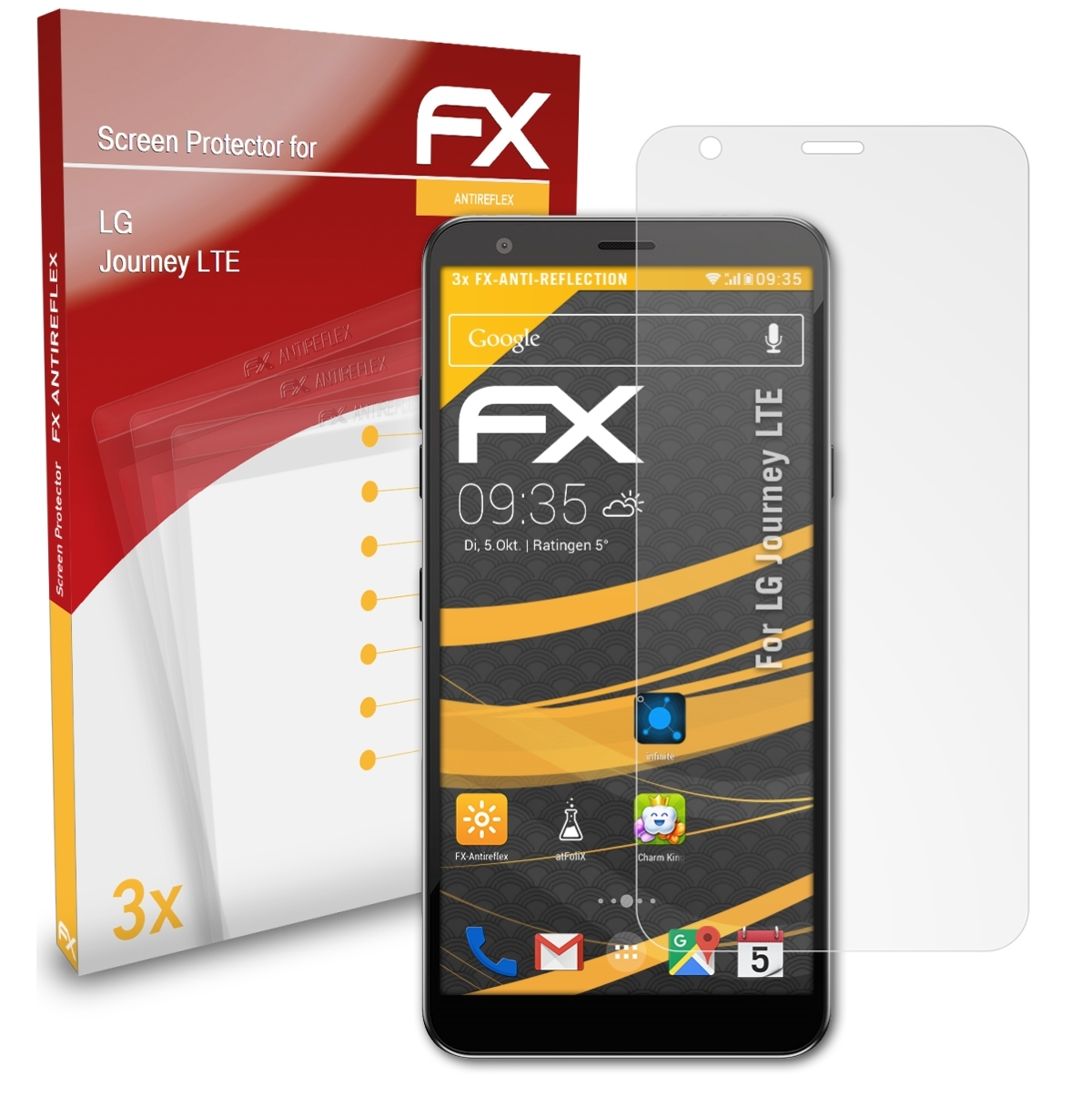 ATFOLIX 3x FX-Antireflex Displayschutz(für LG LTE) Journey