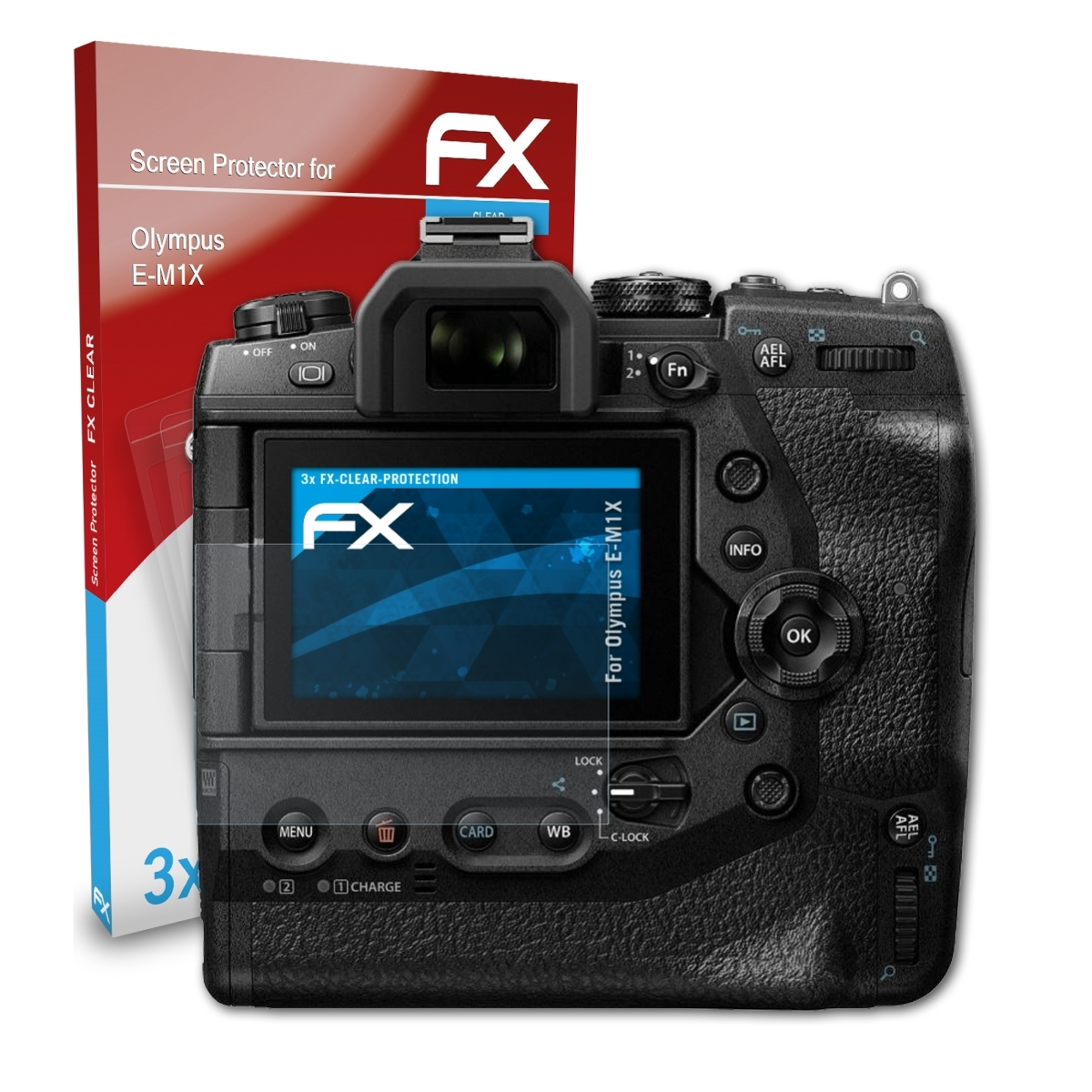 E-M1X) Olympus 3x FX-Clear Displayschutz(für ATFOLIX