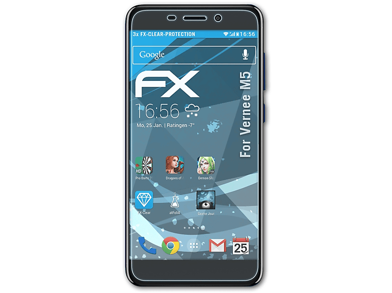 ATFOLIX 3x FX-Clear Displayschutz(für Vernee M5)