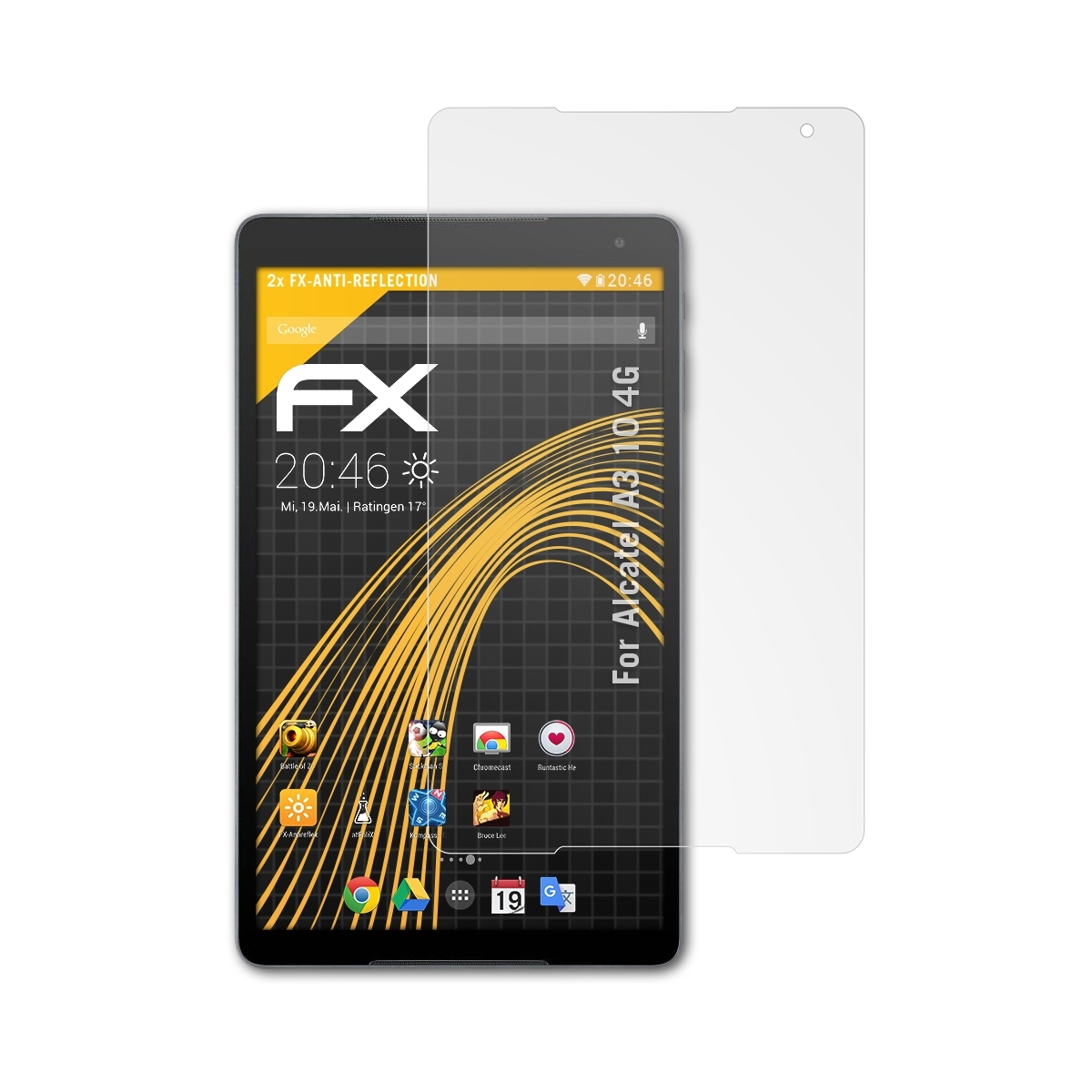 FX-Antireflex Alcatel ATFOLIX 4G) Displayschutz(für 10 2x A3